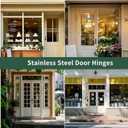 304 Stainless Steel 4 Inch Door Hinges Brushed Satin Nickel Interior Hinges 5/8" Radius Corners 3.5'' Ball Bearing Silver Door Hinges- 3 Pack