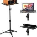Projector Stand Tripod, Laptop Tripod Stand, Foldable Portable Projector Floor Mount, Height Adjustable from 17.7" to 45.2", with Folding Plate, Capacity 22lb, for Outdoor Movies, Home, Office