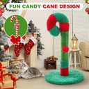 Yeyeplum Christmas Cat Scratching Post 21.6" Candy Cane Holiday Scratch Post Small Natural Sisal Cat Scratcher for Indoor Cats and Kittens