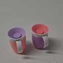 Munchkin Sippy Cup for 6 Month Old and Up, Spill Proof Miracle 360 Toddler Cups with Transition Handles, 7 Ounce, 2 Pack, Pink/Purple