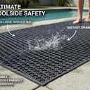 PVC Drainage Floor Mat Non-Slip Commercial Wet Area Mat for Outdoor and Indoor Restaurant Kitchen Bar Swimming Pool Splash Matting Water Drain Flooring Mat (Black, 4FTX10FT)