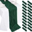 20 Pack Cheesecloth Table Runner - 17x108 Inch Emerald Green Boho Gauze Cheese Cloth Table Runners for Baby Bridal Shower Decoration Wedding Party Summer Garden Farmhouse