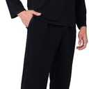 BAMBOO COOL Mens Pajama Set Bamboo Viscose Soft Pijamas Sets for Men Long Sleeve Full Length Pants Pjs Sleepwear with Pockets, XL