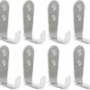 Wall Hooks for Hanging,Stainless Steel Hook, Heavy Duty Hanger Key Hook Wall Mounted Coat Hook Garage Storage Screw Utility Hooks, 8 Pack (Silver)