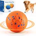 Smart Interactive Dog Toy, Automatic Moving Rotating, Bouncing Chew Toys, E-TPU Material, IPX7 Waterproof Active Rolling Ball Dog Toys for Medium Large Dog, Keeps them Busy and Entertained (Orange)