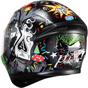 KYPARA Motorcycle Dual Visor Flip up Modular Full Face Helmet with DOT Certification of Impressionism (Medium)