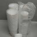 Domensi 60 Pcs Christmas 12 oz Plastic Stadium Cups Bulk Plastic Cups Reusable Blank Reusable Drink Tumblers Drinking Cups for Party Picnic Birthday Wedding Baby Shower Events DIY Projects (White)