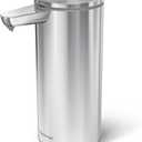 simplehuman 14 oz. Touch-Free Rechargeable Sensor Liquid Soap Pump Dispenser, Brushed Stainless Steel