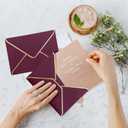 50 PCS Invitation Envelopes, 5x7 Envelopes for Invitations Red Envelopes for 5x7 Cards A7 Luxury Envelopes Mailing Envelopes for Wedding, Graduation