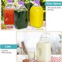 Ritayedet 64 Oz Heavy Duty Glass Milk Bottle with Reusable Airtight Strong SCREW LID - 1/2 Gallon Water Bottles with Scale Lines - 2 Qt Glass Milk Jug Pitcher - Extra Gaskets & Handle!