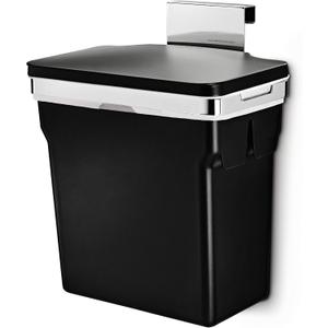 simplehuman 10 Liter / 2.6 Gallon In-Cabinet Trash Can Heavy-Duty Steel Frame, Black