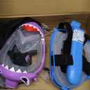 Snorkeling Gear for Kids, Full Face Snorkel Mask, Kids Snorkeling Set Featuring Anti-Leak and Anti-Fog Foldable Dry Top for Safe Underwater Adventures, 2 Pack
