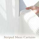 NICETOWN Non See Through Pure White Striped Sheer Curtains 63 inches Long for Living Room, Semi Chiffon Grommet Window Treatment Light Filtering Drapes for Home Office Bedroom 52" Wide