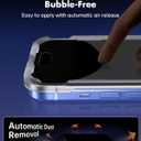 UNBREAKcable 2PCS Screen Protector for iPhone 16-1 Privacy Tempered Glass+1 Clear Glass Double Shatterproof [Easy Installation Frame] [9H Hardness] [Case Friendly] Anti-Scratch for iPhone 6.1 inch