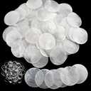 Elesunory Round Capiz Shells, 200 Pcs Capiz Shells and 100 Pcs Shell Garland Strings Bulk with 2 Holes, 2” Blank Shell Pendants for Wedding Home Decor Birthday Party DIY Craft Hanging