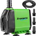 FREESEA Fountain Submersible Water Pump: 800GPH 45W Adjustable Ultra Quiet Aquarium Pump with 3 Nozzles 10ft High Lift for Small Pond | Fish tank | Waterfall | Outdoor | Hydroponics (Green)