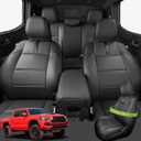 DiffCar® for Toyota Tacoma Seat Covers: 2016-2023 Double Cab, Full Set Faux Nappa Leather Truck Accessories for Tacoma 3rd Gen, Custom Fit Front Rear Row Car Seat Protectors for Tacoma TRD, Black