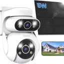 Noorio Solar Security Camera Wireless Outdoor Dual Lens, 2.4G WiFi Solar Powered Camera, 360PTZ View, 24/7 Recording, 2K Color Night Vision (Download Plus APP)