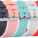 20mm Width Silicone Quick Release Wristband Replacement Sports Straps Bracelet Watch Band Women Men Strap with Quick Release Pins for Smartwatch (Six Colors, Width:20mm)