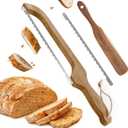 Coanto Bread Knife for Homemade Bread, Sourdough Bread Slicer with Ergonomic Wooden Handle & Sharp Serrated Blade, Includes Dough Mixing Spurtle Spatula for Baking Enthusiasts
