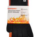 Heat Logic Women Winter Knitted Gloves| Soft, Warm & Touchscreen Compatible for Cold Weather, Outdoor and Indoor Activities (Black - Thermal Knit)
