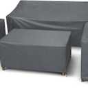 STARTWO Patio Furniture Covers, 4 Piece Heavy Duty Waterproof Outdoor Furniture Cover with Windproof Buckle Strap, for Lawn Rattan Wicker Couch Chair Set, Grey