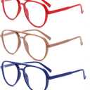 DXYXYO Retro Aviator Reading Glasses for Women, Mens Lightweight Blue Light Blocking Computer Readers, +2.75