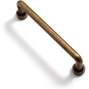 Goo-Ki 6 Pack 4'' Center to Center Antique Brass Cabinet Bar Pulls Vintage Drawer Handles Closet Classic Retro Home Kitchen Improvement Hardware