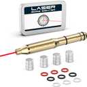 .22LR/.177 Cal/ 9mm /.375 Cal / .41 Cal / 40sw/10mm Red Laser Boresighter Bore Sight End Barrel Easy to Fit Revolvers Pistols Rifle and Air Guns with Batteries