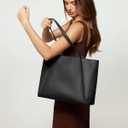 Work Tote Bags for Women 15.6 Inch - Laptop Tote Bag with Zip Compartments - Large PU Leather Office Purse Computer Briefcase