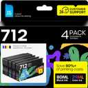 712XL Ink Cartridges Compatible Replacement for HP 712XL 712 Ink Cartridges Combo Pack for HP DesignJet T210 T630 T650 T250 T230 Printer (4 Pack, 80-ml Black + 29-ml Cyan/Magenta/Yellow)