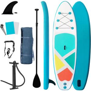 Inflatable Stand-Up Paddle Boards for Adults, QILEBA 10ft Extra Wide Stable Inflatable Yoga Paddleboard with Durable SUP Accessories, Fins, Adjustable Paddle, Pump, Leash, Ultra-Light Non-Slip Deck