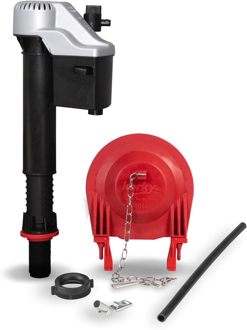 Korky 830MP QuietFILL Platinum Toilet Fill Valve and Premium Large 3-Inch Flapper-Easy to Install-Made in USA (7-3/4 In. - 13-1/2 In.)