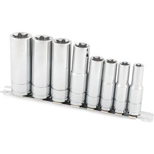 Titan 68302 8-Piece 3/8-Inch and 1/2-Inch Drive External Star Deep Socket Set