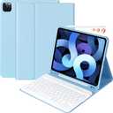 Keyboard Case for iPad Air 11 inch (M3 2025 / M2 2024) & iPad Pro 11 inch (4th/3rd/2nd/1st) Gen - Magnetic Detachable Bluetooth Keyboard with Pencil Holder for 10.9" iPad Air 4th/5th Gen (Sky Blue)