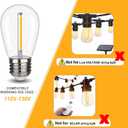 48 Pack S14 LED String Light Bulbs, 1W Shatterproof & Waterproof Outdoor Indoor Replacement Bulbs, E26 Base Edison LED Light Bulbs Warm White 2200K. (S14 48Pack)