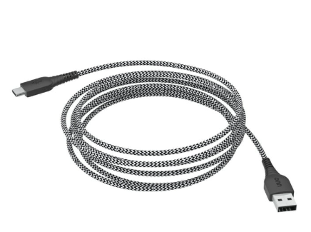 onn USB-C to USB-A 6ft Braided Charging Cable, USB-IF Certified, Compatible with iPhone 17/16/15 Series, Samsung Galaxy, Note, Pixel Devices iPad Pro, Black 