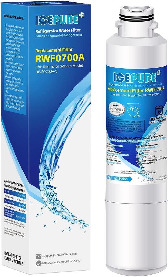 ICEPURE DA29-00020B Refrigerator Water Filter Replacement for Samsung DA29-00020B, DA29-00020A, HAF-CIN,RF263BEAESR, RF28HFEDBSR, RF261BEAESR, RF28JBEDBSG, DA97-08006A 1PACK