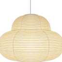 21.65inch White Cloud Lampshade,Big Size Foldable Chinese Paper Lantern, Handicrafts Ceiling Ampshade Indoor Decorative Chandelier, 21.65*14.17 inches