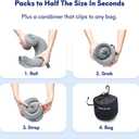 C CUSHION LAB Travel Pillow, Award-Winning Patented Ergonomic Design for Chin & Neck Support Memory Foam Neck Pillow, Compact Airplane Pillow for Traveling, Flight, Car (Navy, Large)