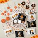 Y1tvei Basketball Party Favors Gifts - 30Pcs Basketball Makeup Bags Include Compact Mirrors Scrunchies Keychain, Stylish Cosmetic Pouch Team Sports Accessory Gift for Women Birthday Basketballs Party