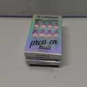 GLAMERMAID Press on Nails Medium Almond,UV Purple False Nails with Ombre Design,Gel Glue on Nails Reusable Full Cover Manicure Set for Women Pack of 4