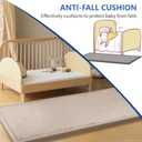 Huloo Sleep Play Mat for Babies Toddlers,1.3" Thick Elasti-Foam Anti-Fall Cushion Mat for Kids Room,2872 Bedroom Bedside Rugs,Water-Repellent Soft Coral Velvet,Non-Slip(Beige)