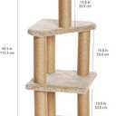 Amazon Basics Cat Tree Tower - Multi-Level Climbing Activity Center for Indoor Cats & Kittens with Scratching Posts, Platform, Jute Rope, Large (45.9"H), Beige
