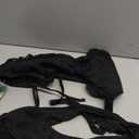 Lilosy Sexy Stretch Ruffle Tie Sheer Mesh Lingerie Set Outfits, Black,XL