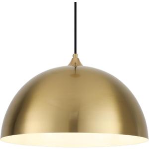 Gold Pendant Light 15.7" Large Pendant Lights Kitchen Island, Farmhouse Dome Pendant Lamp for Hallway Dining Room Bedroom Bar Cafe
