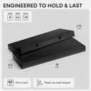 Homeforia Black Floating Shelf 18 inch, High End Solid Real Wood 18inch Bathroom Floating Shelves for Wall Mounted, Black Wooden 18in Floating Shelves, Heavy Duty Bracket, 18 X 6.5 X 1.75 in, Set of 2
