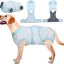 Kuoser Recovery Suit for Dogs Cats After Surgery, Professional Pet Recovery Shirt Dog Abdominal Wounds Bandages, Substitute E-Collar & Cone,Prevent Licking Dog Onesies Pet Surgery Recovery Suit (Blue)