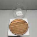 Yangbaga 11IN Wood Cake Stand with Dome Lid, Rotating Cake Stand with Glass Dome- Cake Plate with Cover for Baking Gifts/Birthday Kitchen/Party/Weddings