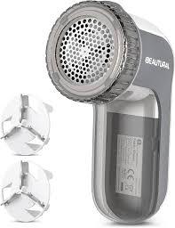 BEAUTURAL Fabric Shaver and Lint Remover, Sweater Defuzzer with 2Speeds, 2 Replaceable Stainless Steel Blades, Battery Operated, Remove Clothes Fuzz, Lint Balls, Pills, Bobbles Gray